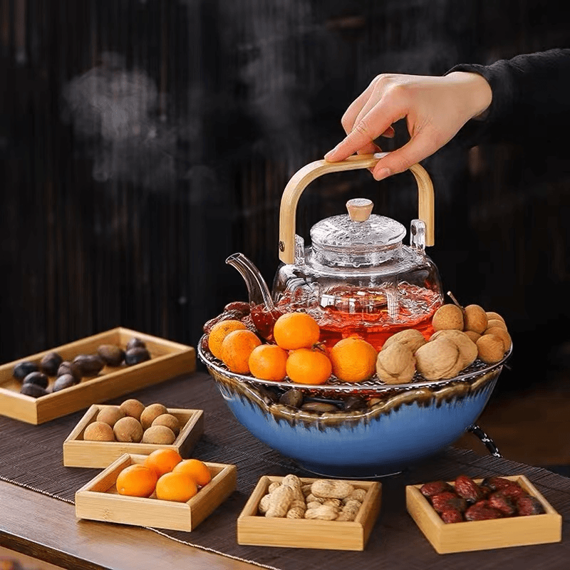 耐高温玻璃煮茶壶家用提梁壶煮茶器套装防爆高硼硅耐高温加厚进口