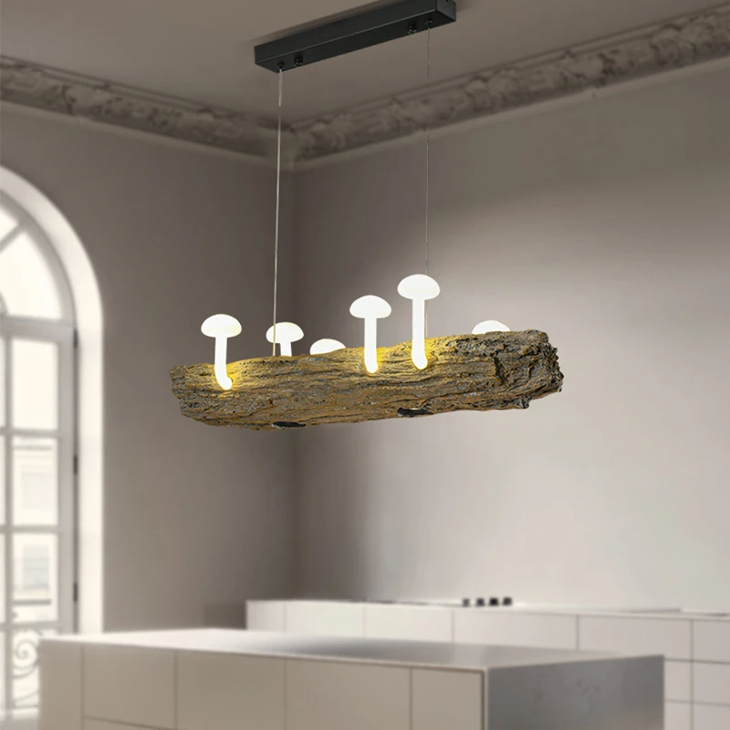 2023新款北欧创意个性民宿艺术餐厅吊灯侘寂风餐厅火锅店蘑菇灯
