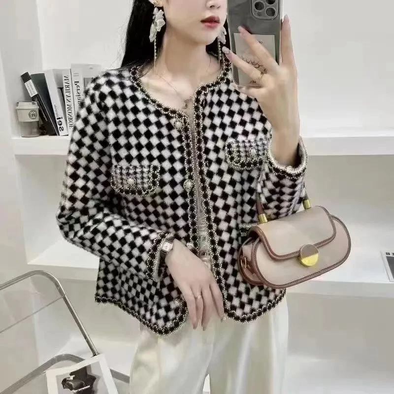 3172小香风时尚百搭双面绒外套韩版外套开衫秋冬