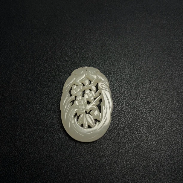 旧藏 和田青白玉玉佩件