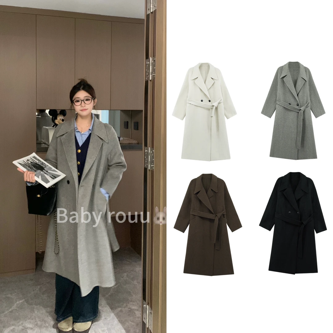 baby rouu【冰岛恋人】温与柔复古百搭气质温柔设计感大衣