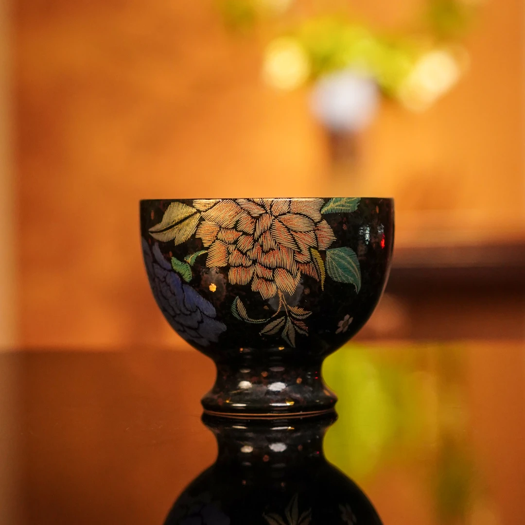 绛丝点金曲腹杯   主人杯景德镇品茗纯手工 YC10231银