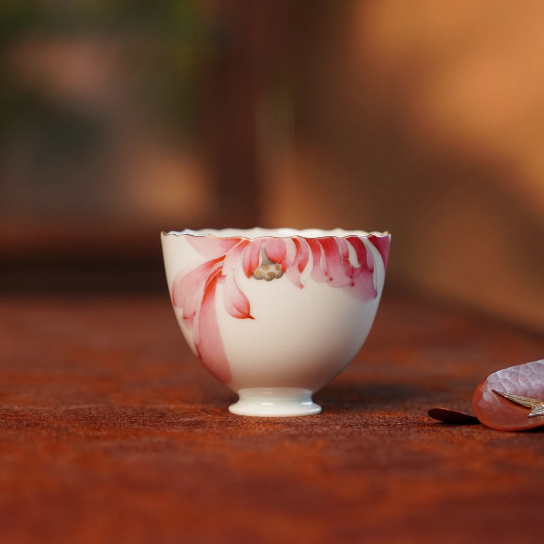 合吾  红妆小杯  茶具中式茶道手作纯手工陶瓷饮茶手作主人杯