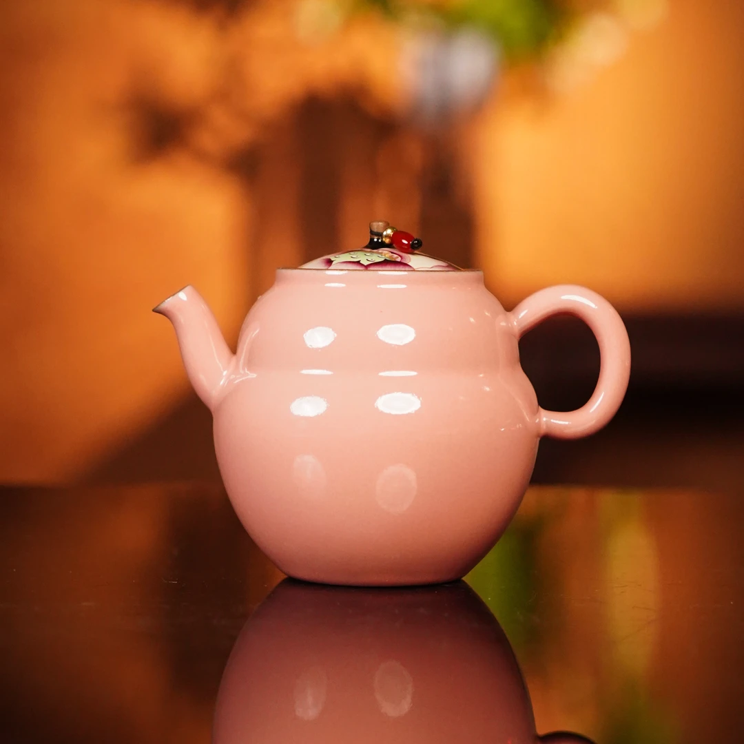 三秋月.陶瓷夏荷壶喝茶饮茶家用手工精美手绘泡茶壶纯手工茶具