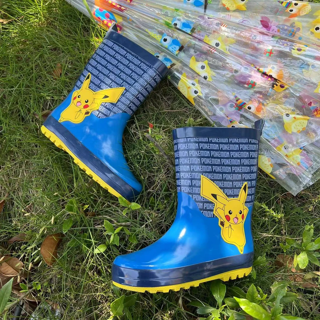 外贸少量大码！微瑕阳光可爱中筒卡通时尚防滑耐磨橡胶儿童雨鞋