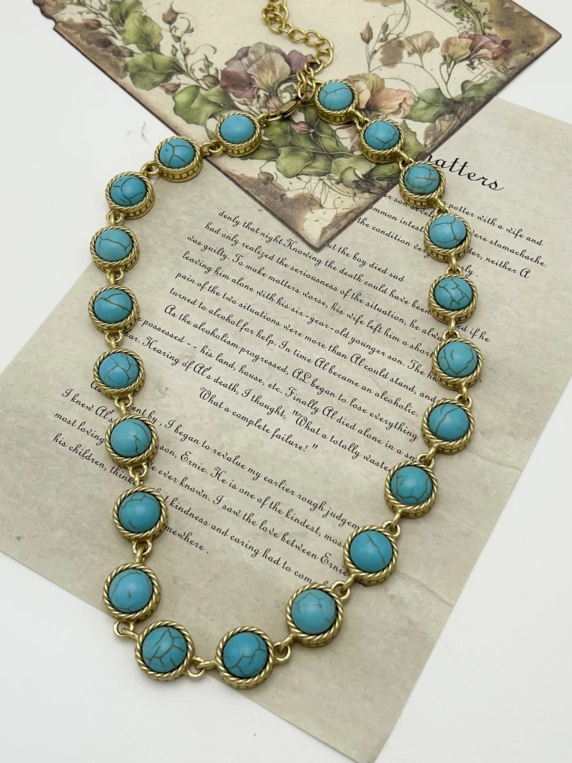 铜合金项链 1518套装项链吊坠蓝色多色双色