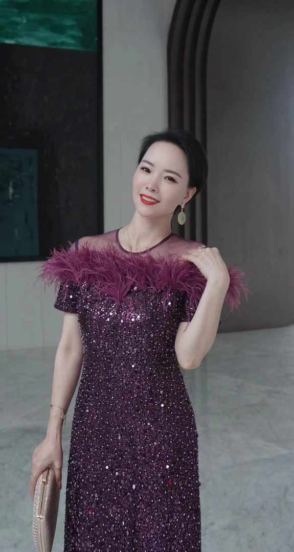 红印象高定喜婆婆喜妈妈气质名媛时尚高贵宴会显瘦礼服