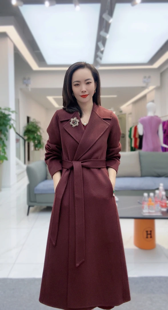 红印象高定设计师款双面呢大衣