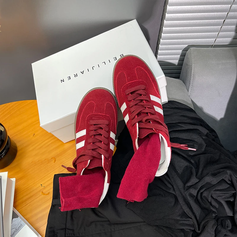 德训鞋复古安可拉红新色24秋季新款真皮百搭休闲时尚版型潮流舒适