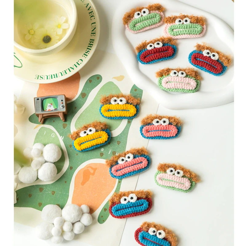 趣织社香肠嘴发夹毛线团手工编织diy钩针材料包打发时间