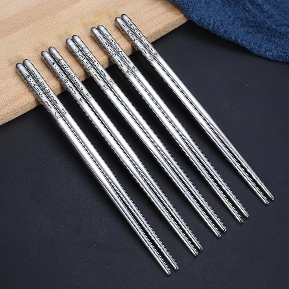 德国316L不锈钢筷子家用高档一人一筷金属防滑防霉分餐银专用快子