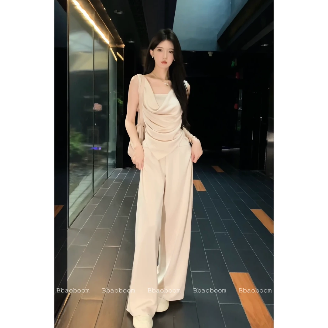 现货暴暴家 高腰宽松百搭休闲长裤 B0686