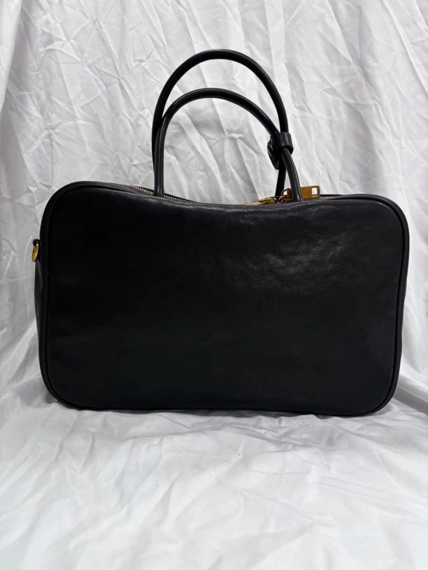 【缪家同款】头层水晶植鞣皮手提包公文包斜挎包大容量