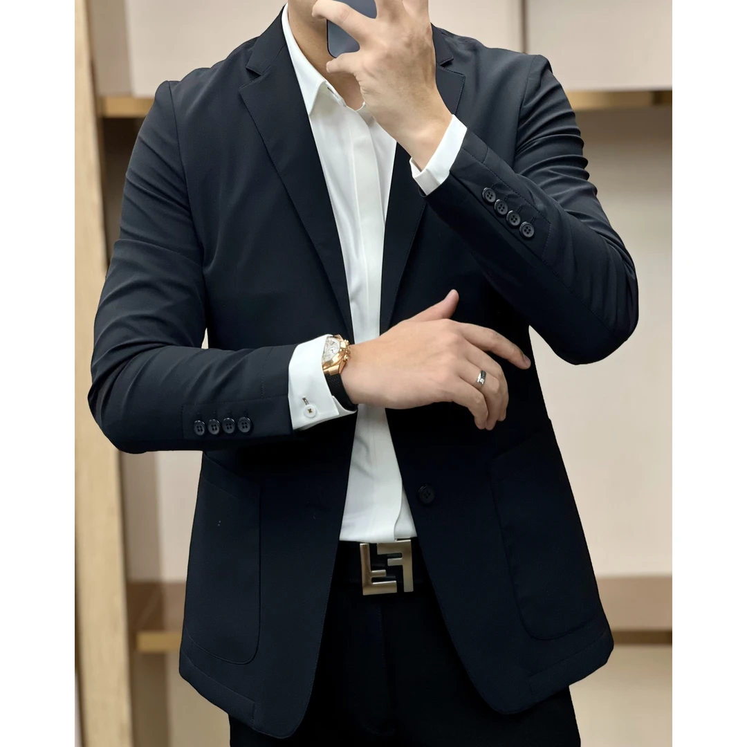 秋季新品Fimos男士纯色休闲西服弹力面料舒适百搭 DW3
