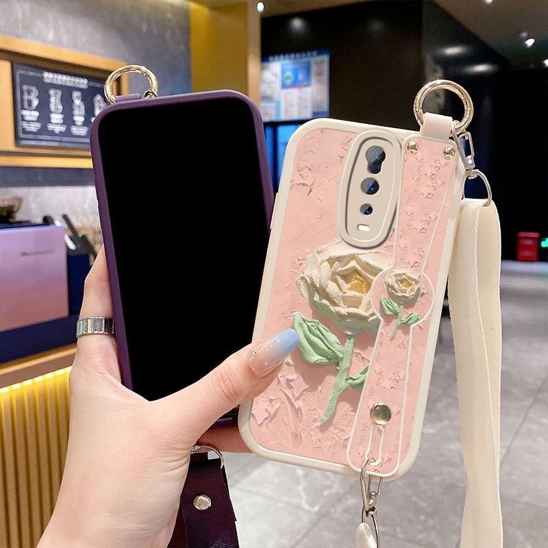 适用oppor17pro手机壳斜挎挂绳17por腕带支架PBDM00软外壳防摔女