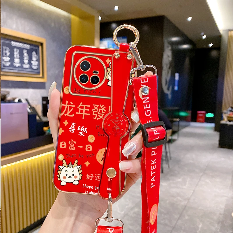 适用vivo叉80手机壳v2183a腕带斜挎vivex80可背软壳vivox80新年款