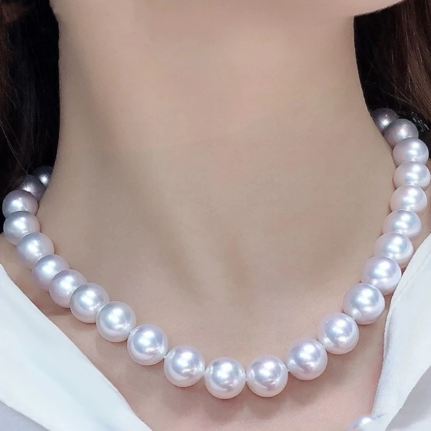 经典极光白12mm妈妈项链XL234