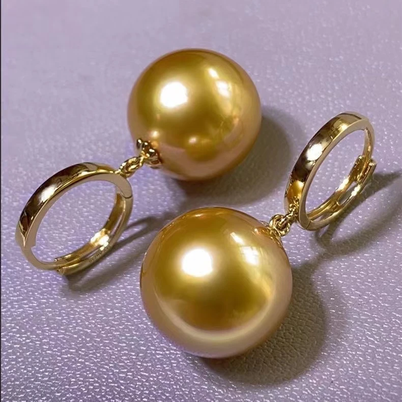 金色正圆强光高品质耳环ES123