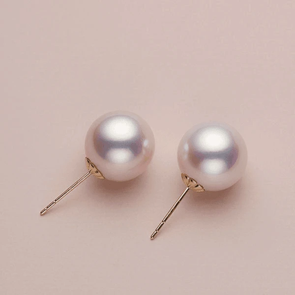 素款耳饰粉色10mm正圆耳钉ES019