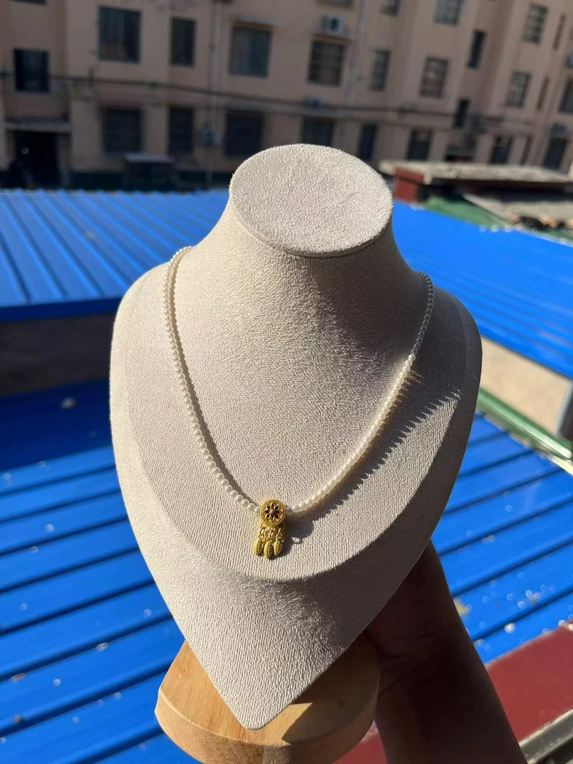 设计款极光白小米珠项链V-03