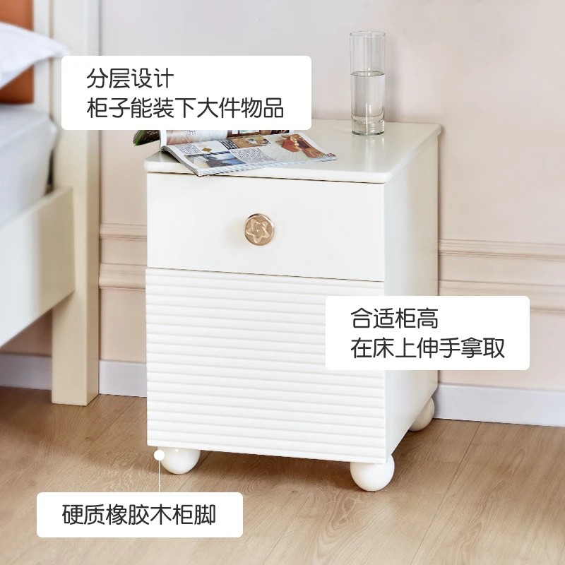 XMB喜梦宝床头柜现代简约北欧床头柜多功能卧轻奢风床边储物柜