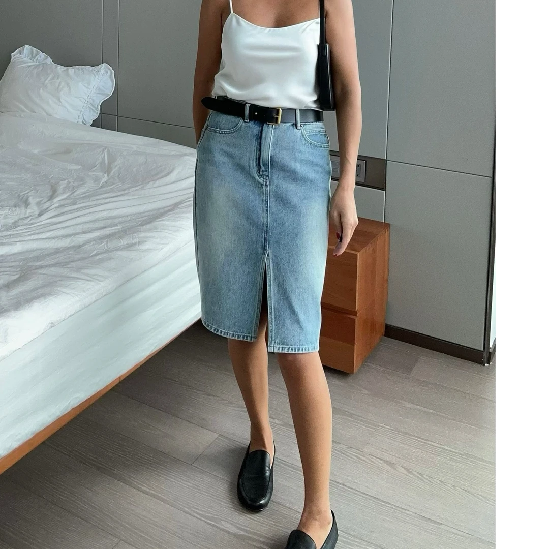 【双十二5-7折】牛仔半身裙丨女装修身质感夏季牛仔半身裙显瘦轻奢