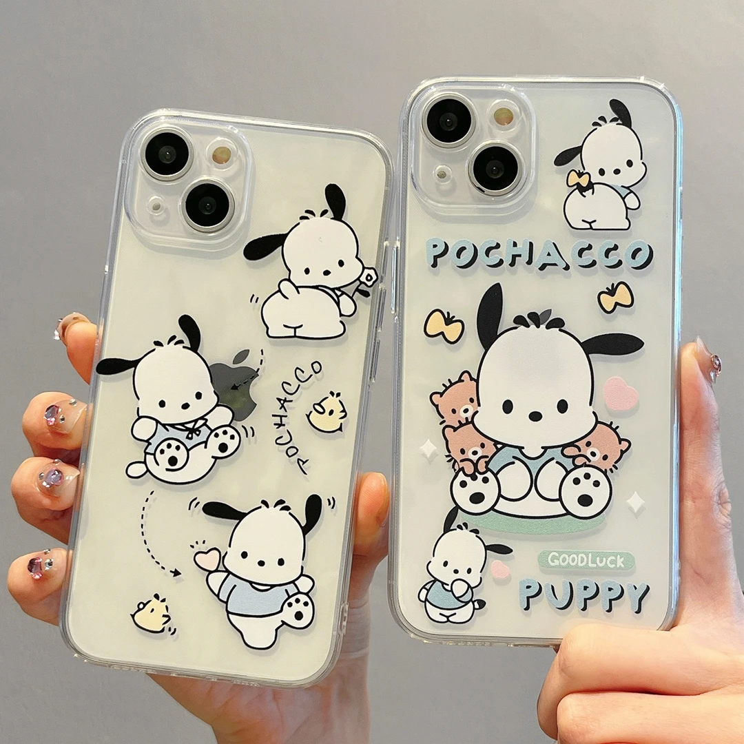 可爱帕恰狗苹果15手机壳iPhone14promax高级13/12透明11全包防摔x