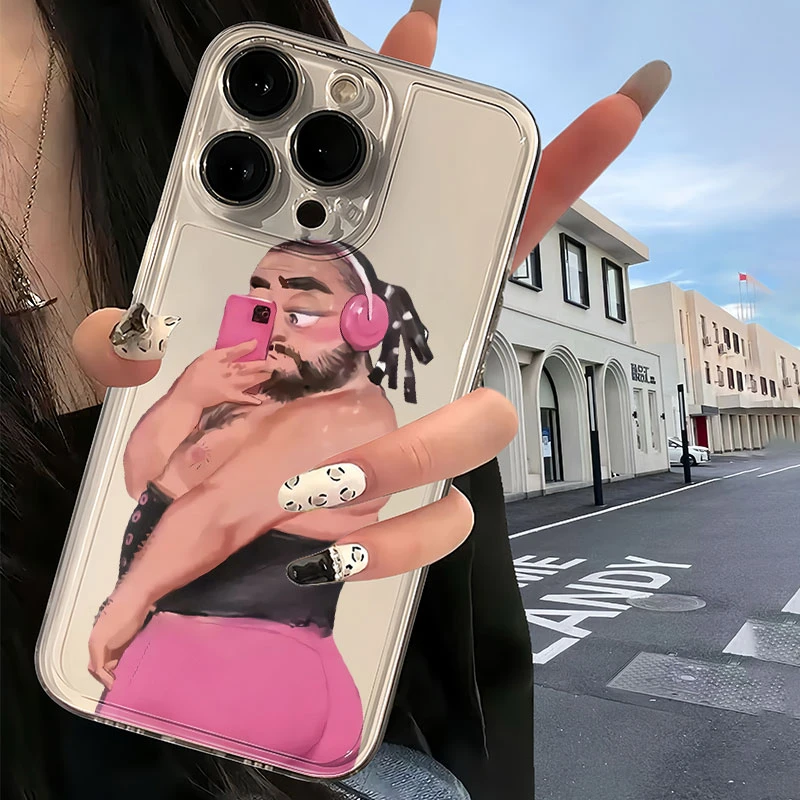 骚气猛男自拍苹果15手机壳iPhone14promax透明13/12趣味11硅胶软X