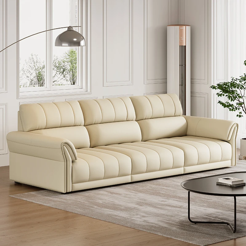 思享派伸缩沙发床躺平多功能沙发大小户型头层牛皮沙发床轻奢两用