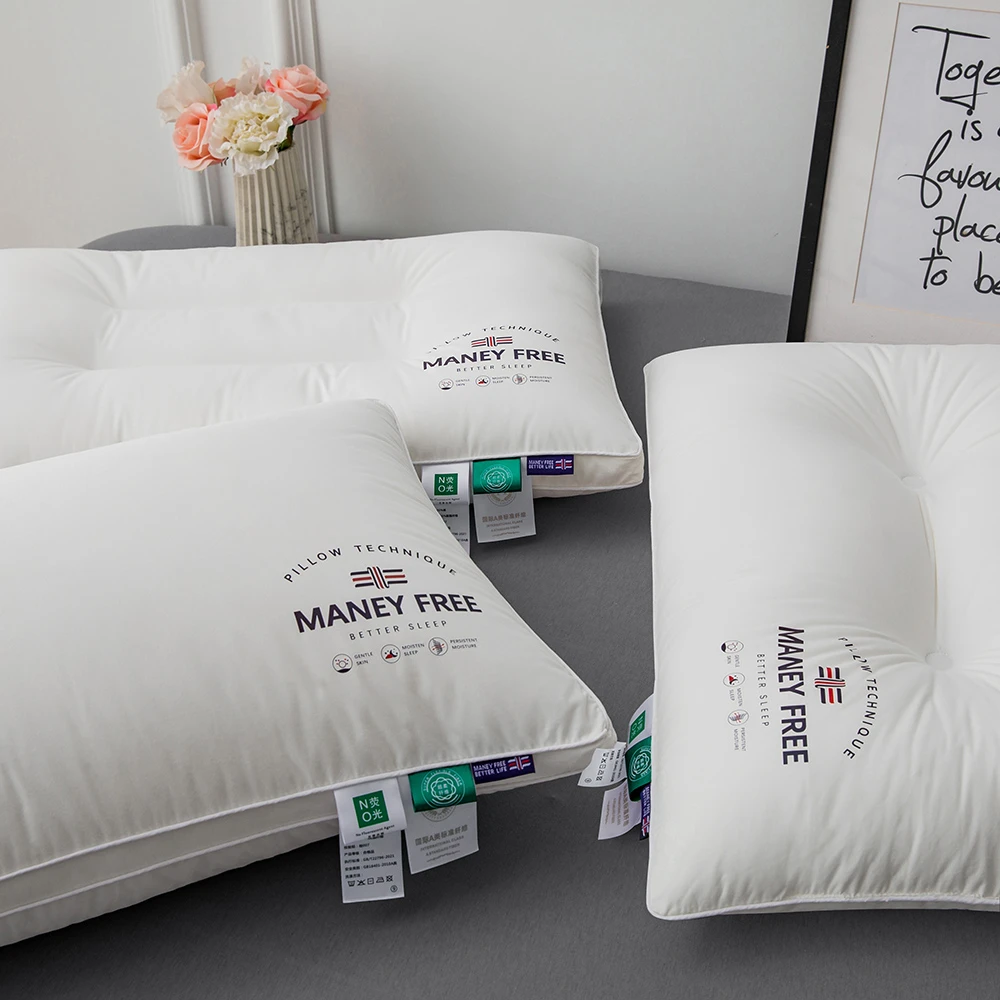 长绒棉全棉枕头枕芯加厚加密全棉护颈枕纯棉软枕酒店成人家用防螨