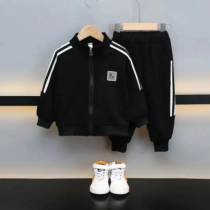 男童春装运动套装2023新款中小儿童运动洋气韩版两件套网红炸街潮