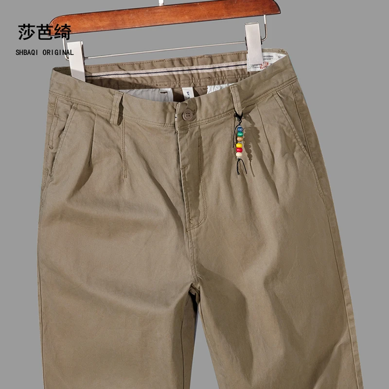 春秋新款宽松国潮男装休闲裤百搭直筒时尚工装男士休闲锥形长裤子