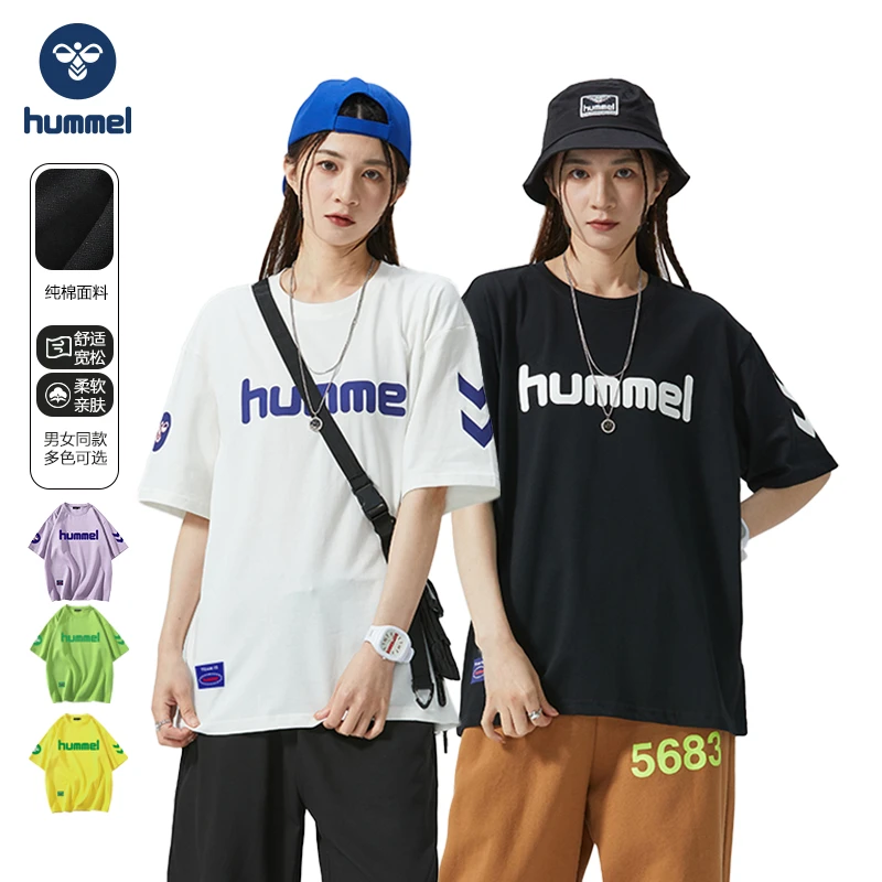 hummel潮流玩家运动情侣短袖夏季棉t恤男街头潮上衣女 222PT063