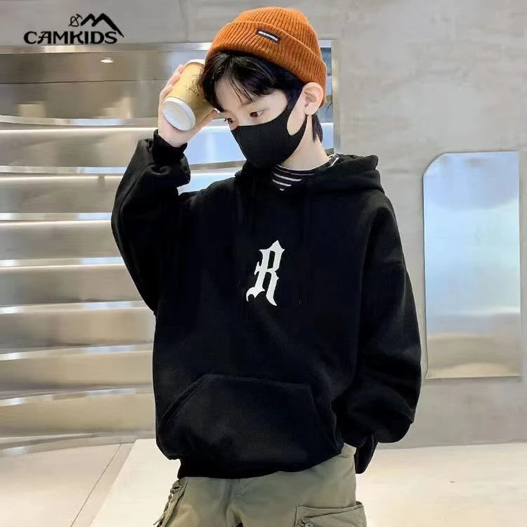 K128华棉复合银狐绒男童卫衣春秋款2023新款儿童秋装上衣秋冬加