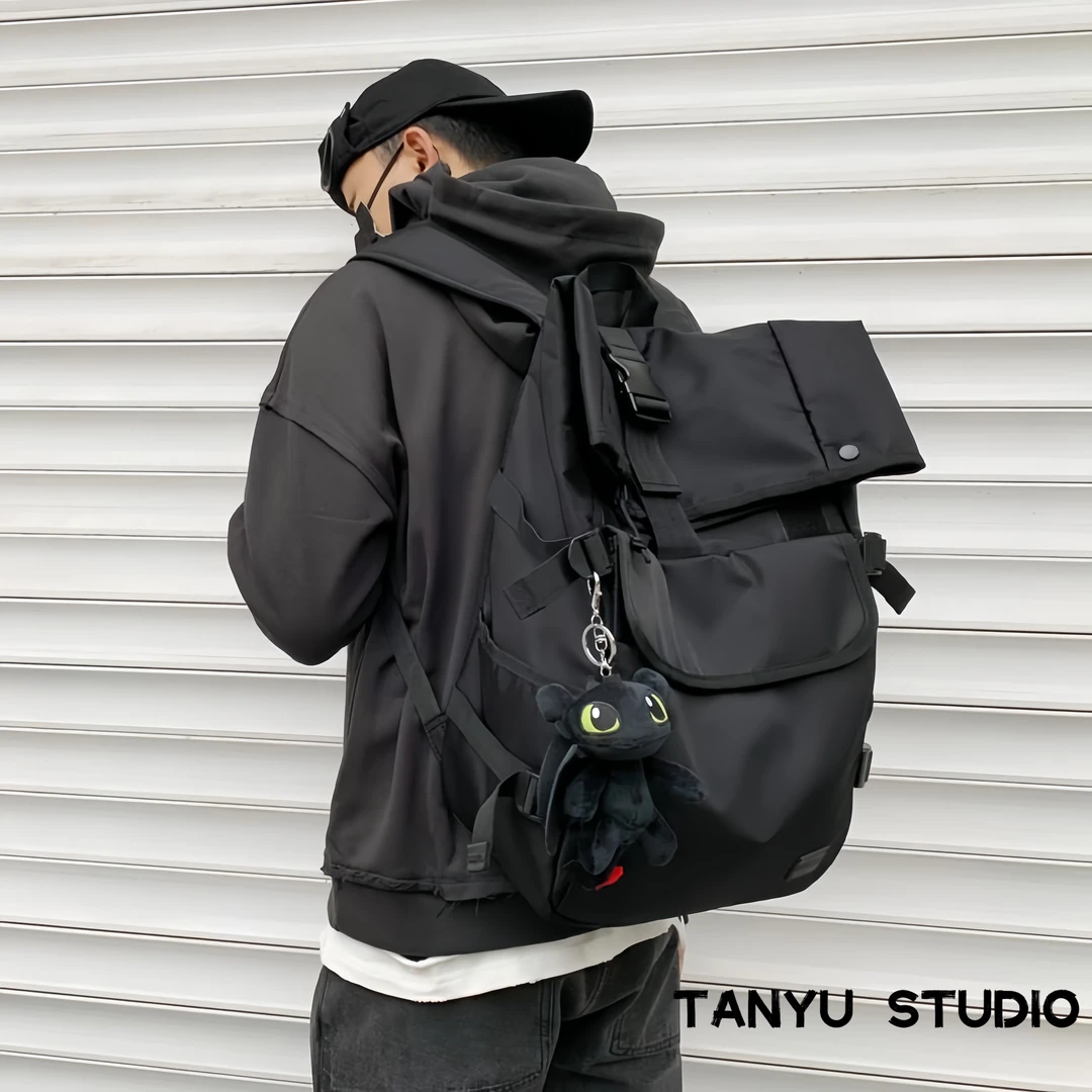 探屿户外多功能双肩背包男时尚潮流大容量旅行背包女学生书包休闲