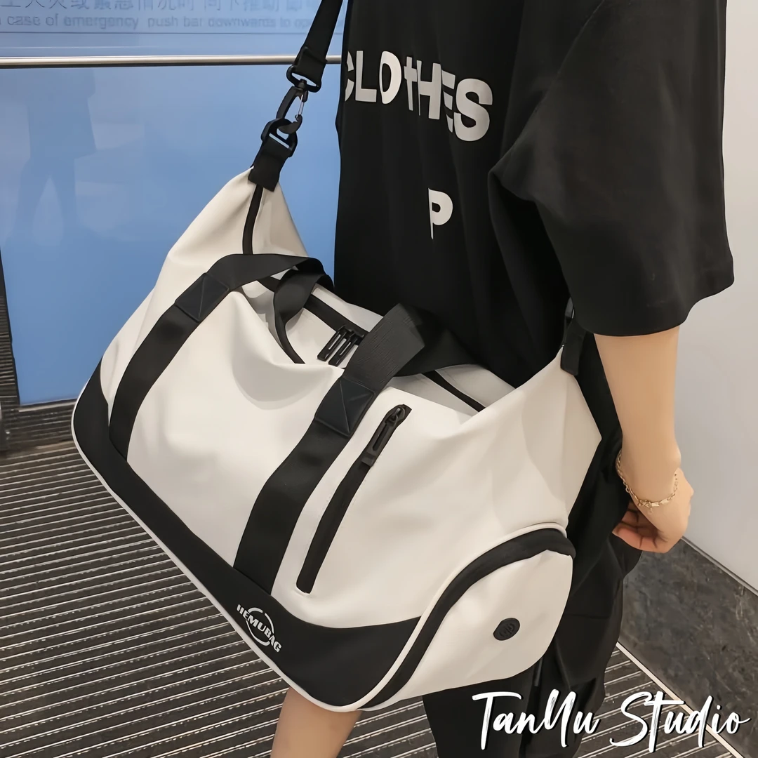 探屿斜挎包干湿分离手提拎包男女运动大容量瑜伽健身包潮牌旅行包