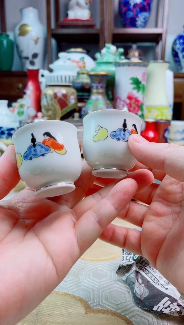【闪购商品】碟深川六歌仙茶杯一对