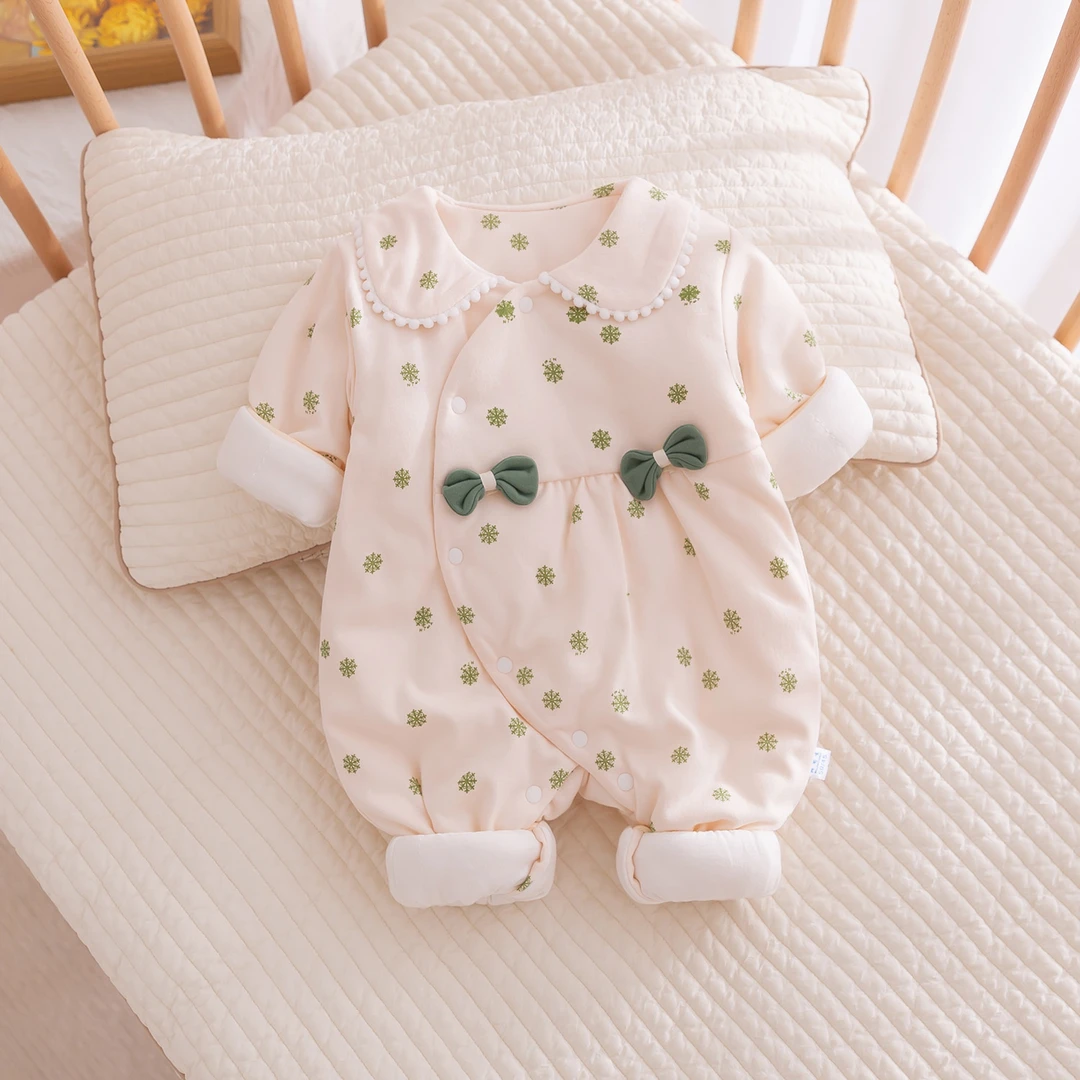 粉丝专属 40克150克婴儿连体衣夹棉加厚秋冬装新生儿棉服女宝哈衣