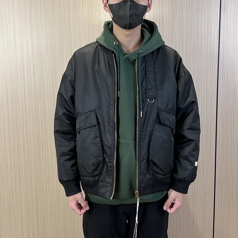 冬季硬壳防风防水宽松版棒球棉服简约夹克GS1234M
