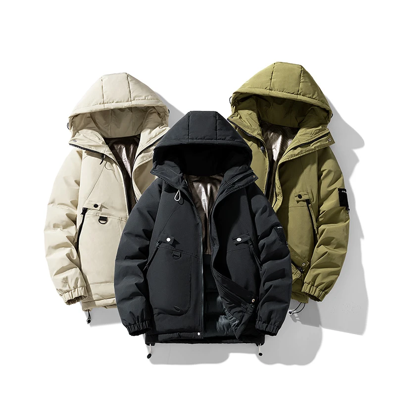 休闲男士连帽冬季保暖棉服时尚简约版国潮宽松版棉衣潮流HHR2388