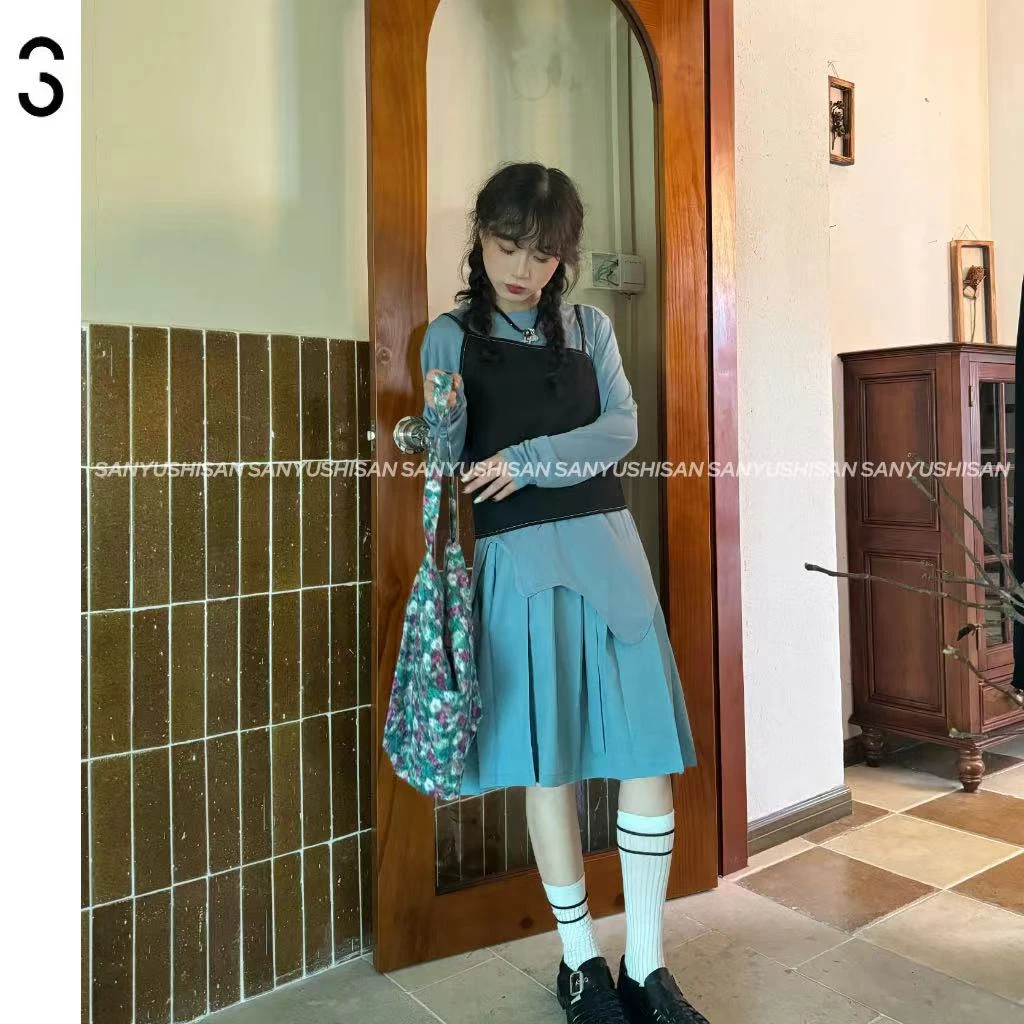 三与十三|黑桃契约|简约休闲百搭无袖韩版设计感黑色吊带