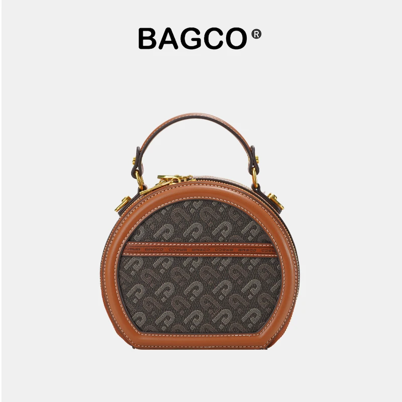 BAGCO/斜挎包 品牌印花斜挎圆饼包时尚苹果包女包