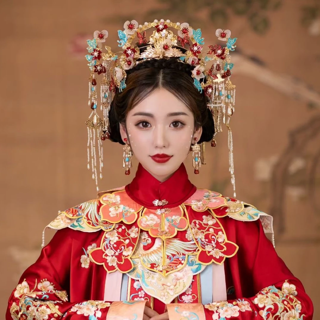 流苏奢华一诺新娘中式汉服古装头饰一款多用婚礼