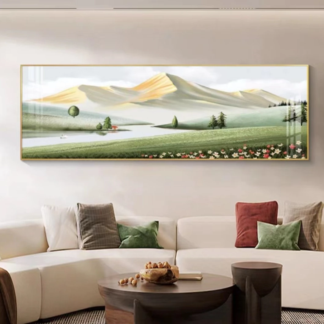 客厅办公室四大气山水画晶瓷装饰画手工时尚防水设计立体质感