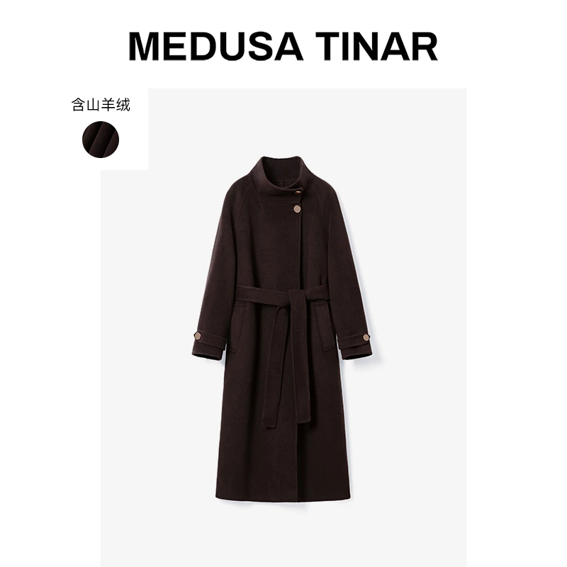 美杜莎蒂娜-翻领大衣女装气质时尚经典女士简约中长款