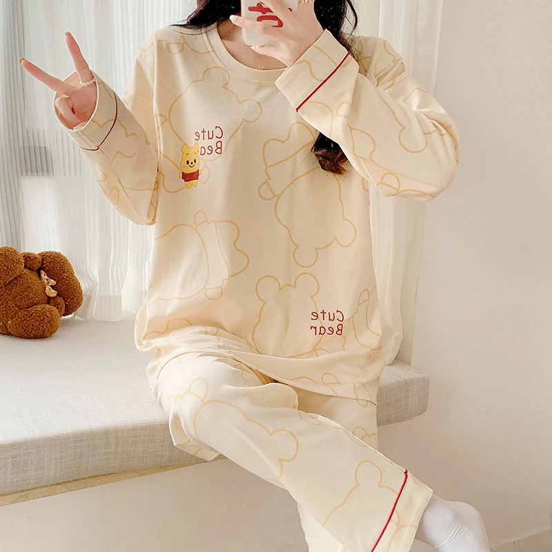 月子服春秋款圆领产后孕期秋冬薄款哺乳春夏季浦乳可调节孕妇睡衣