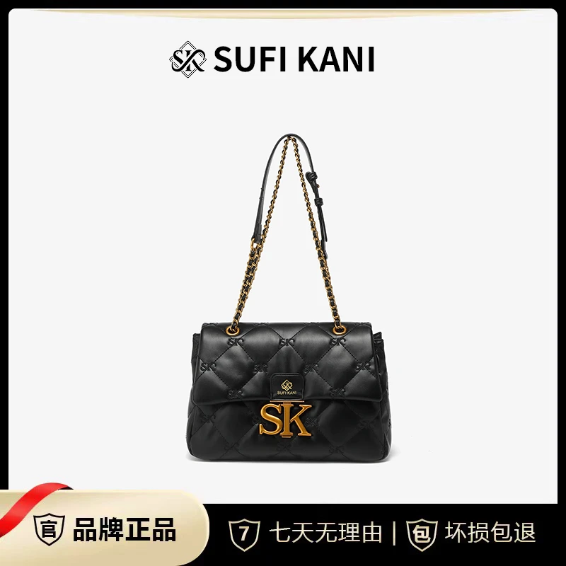 【粉丝专享】SUFI KANI 新款时尚轻奢百搭单肩斜挎包9005#-黑色