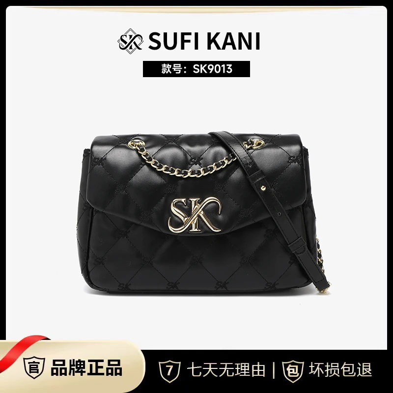 SUFI KANI 新款时尚高级感轻奢百搭单肩斜挎包SK9013#-黑色
