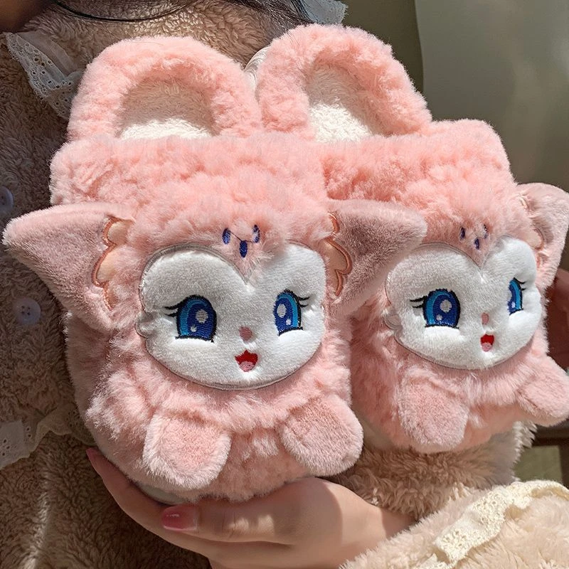 学生棉拖鞋女2024秋冬季保暖包跟厚底室内家居家毛毛加绒月子棉鞋