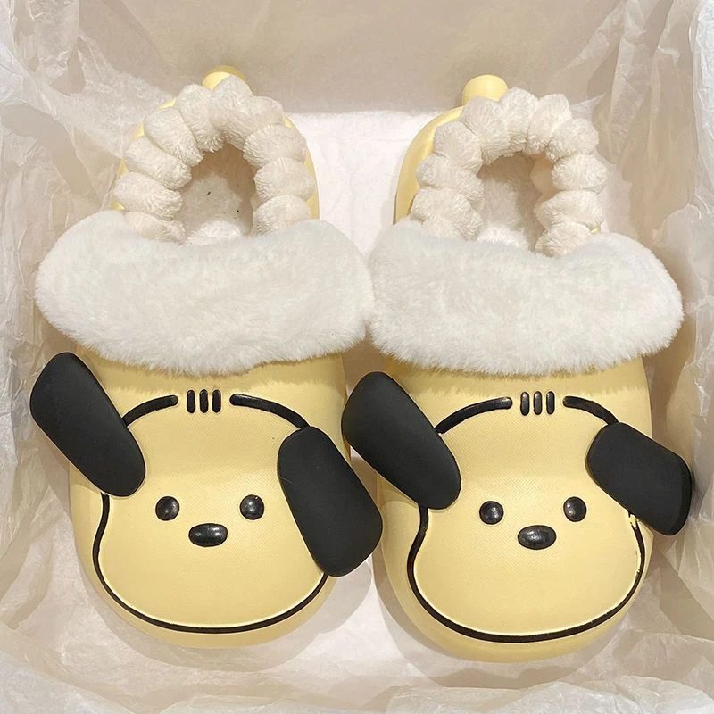 EVA棉拖鞋女冬季防滑防水家居加绒包跟学生宿舍可爱室内保暖棉鞋